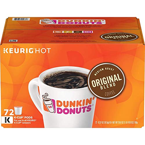 Dunkin' Original Blend Single Serve Keurig K-Cup Pods, Medium Roast Coffee, 60 Pods total (6 Boxes of 10)