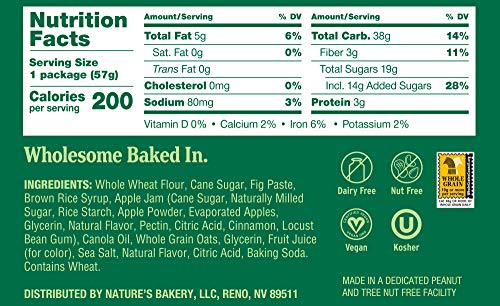 Natureâ€™s Bakery Whole Wheat Fig Bars, Blueberry, Real Fruit, Vegan, Non-GMO, Snack bar, Twin packs- 12 count