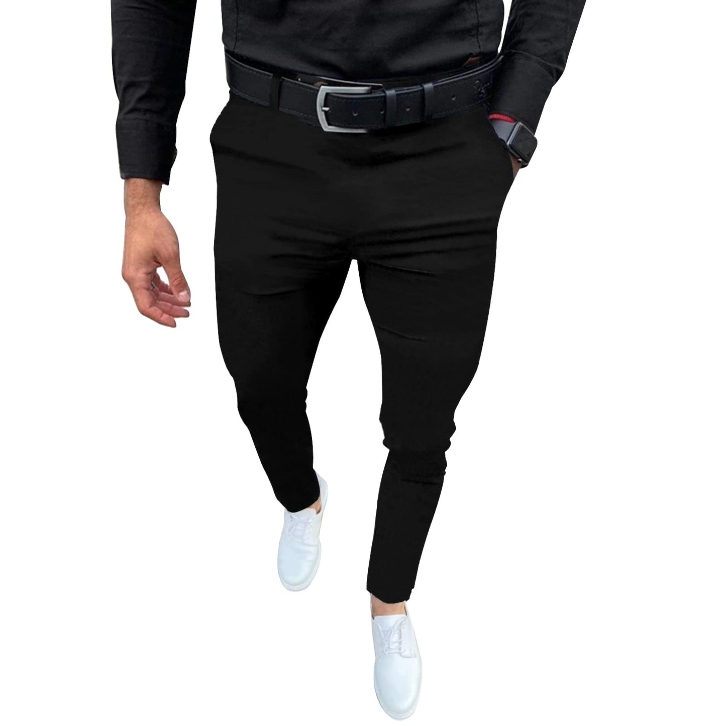 Mens Fashion Slim Fit Dress Pants Casual Business Skinny Stretch Pants Golf Pants