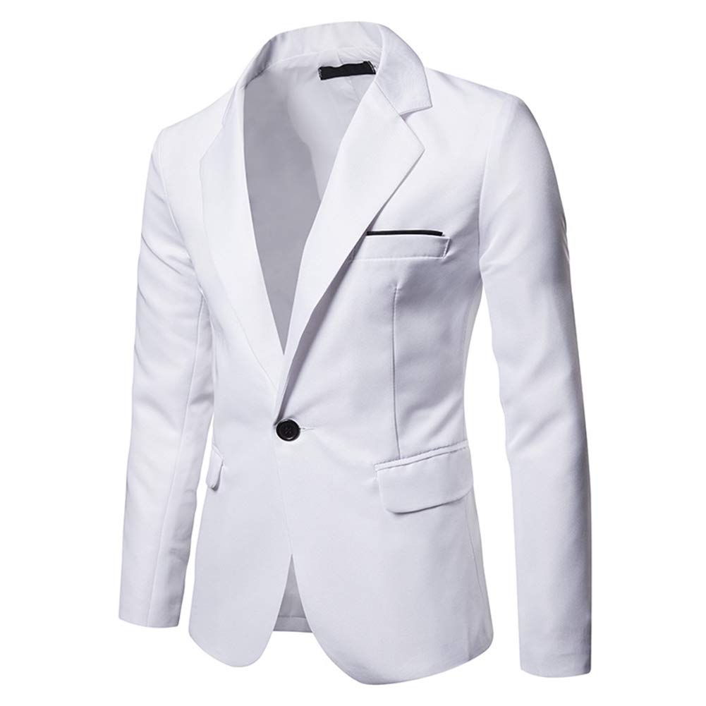 Cloudstyle Mens Casual Slim Fit Suit Jacket 1 Button Daily Blazer Business Sport Coat Tops