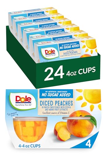 Dole Fruit Bowls No Sugar Added Variety Pack Snacks, Peaches, Mandarin Oranges & Cherry Mixed Fruit, 4oz 12 Cups, Gluten & Dairy Free, Bulk Lunch Snacks for Kids & Adults