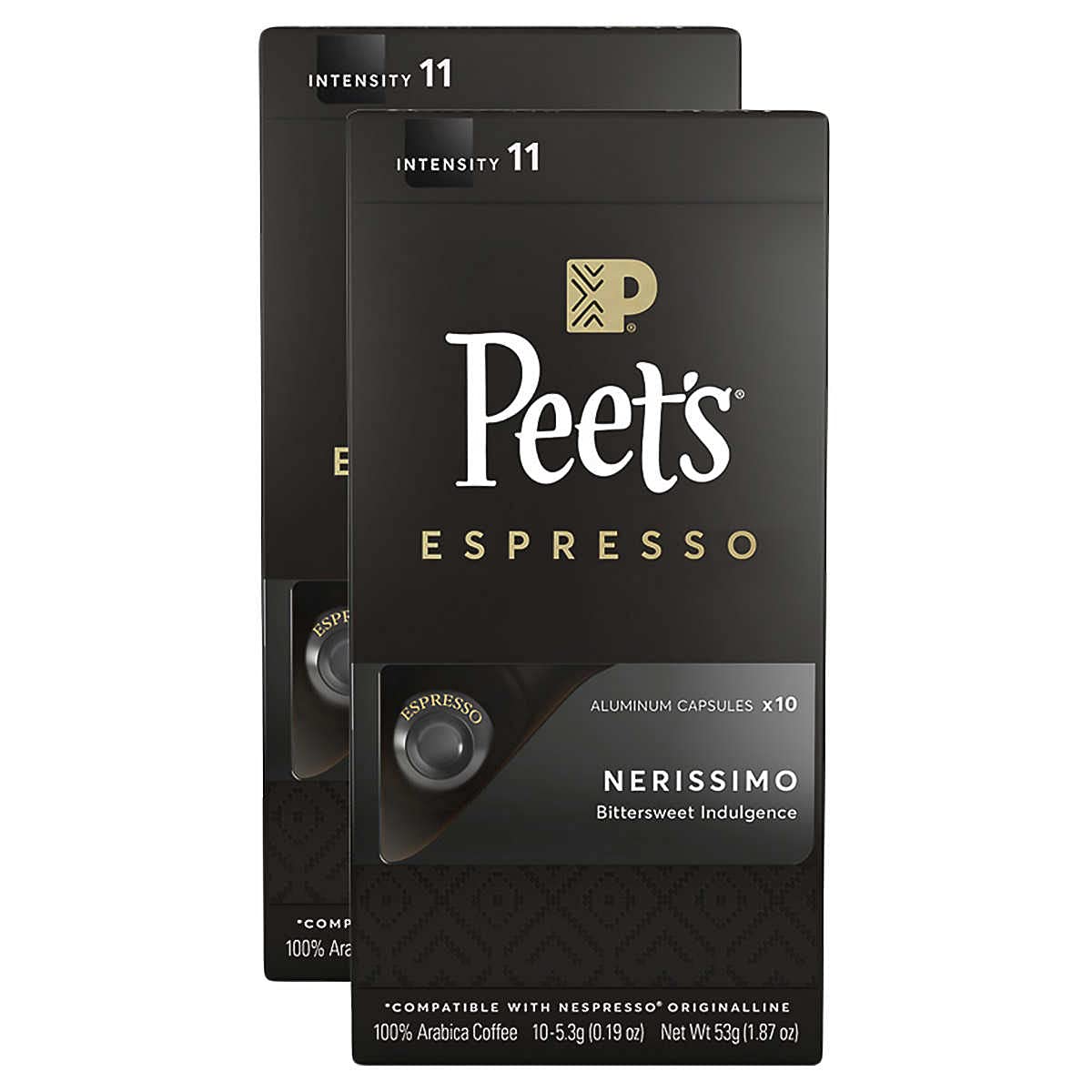 Peet's Coffee Gifts, Espresso Coffee Pods Variety Pack, Dark & Medium Roasts, Intensity 8-11, 40 Count (4 Boxes of 10 Espresso Capsules)