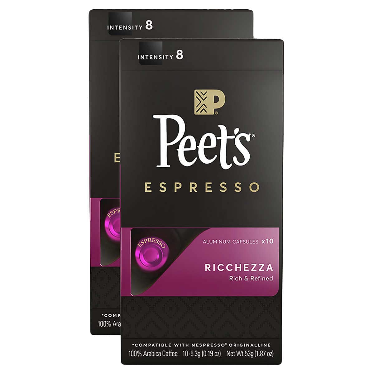 Peet's Coffee Gifts, Espresso Coffee Pods Variety Pack, Dark & Medium Roasts, Intensity 8-11, 40 Count (4 Boxes of 10 Espresso Capsules)