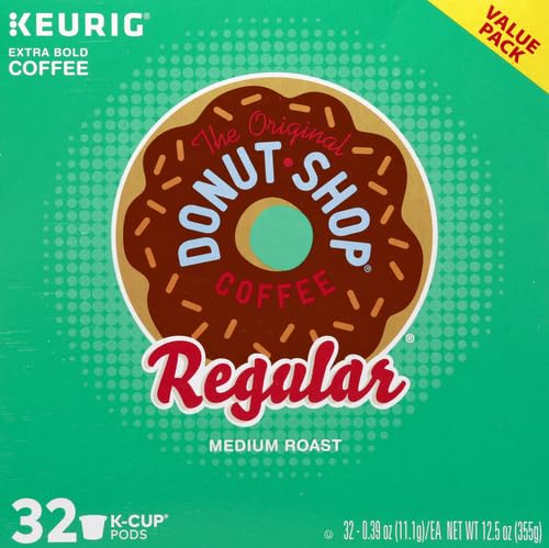 The Original Donut Shop Regular, Single-Serve Keurig K-Cup Pods, Medium Roast Coffee Pods, 32 Count