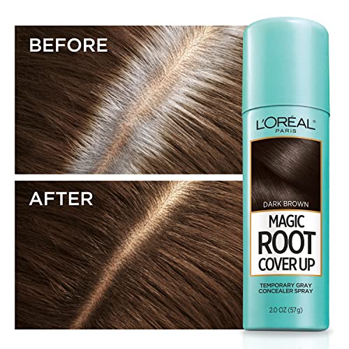 L'Oreal Paris Magic Root Cover Up Gray Concealer Spray Dark Brown 2 oz.