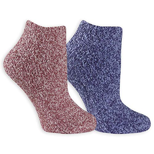 Dr. Scholl’s Women’s Fuzzy Spa Socks - Cozy Low Cut 2 & 3 Pairs - Lavender & Vitamin E Infused