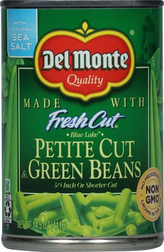 Del Monte Petite Cut Green Beans, 14.5 Oz, (Pack Of 12)