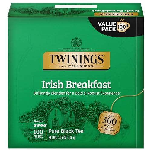 Twinings Decaffeinated English Breakfast Individually Wrapped Black Tea Bags, 20 Count Pack of 6, Flavourful & Robust