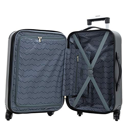 Travelers Club Chicago Hardside Expandable Spinner Luggages, Black, 20" Carry-On