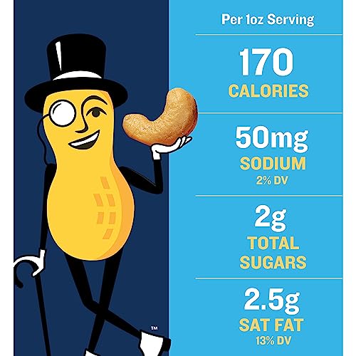 PLANTERS Deluxe Lightly Salted Whole Cashews, Party Snacks, Plant-Based Protein, Quick Snack for Adults, After School Snack, Roasted Cashew, Flavored with Sea Salt, Kosher, 1lb 2.25oz Canister