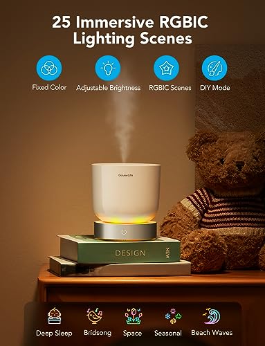 GoveeLife Smart Essential Oil Diffuser with Alexa Voice App Control for Home Office Bedroom, 300ml Quiet Cool Mist Aroma Diffuser with 2 Mist Modes, 24H Timer