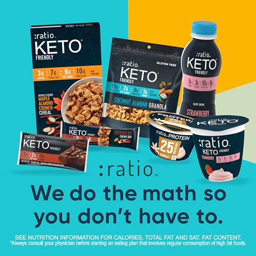 Ratio Soft Baked Bars, Chocolate Brownie, 1g Sugar, Keto Friendly, 5.34 OZ (6 Bars)