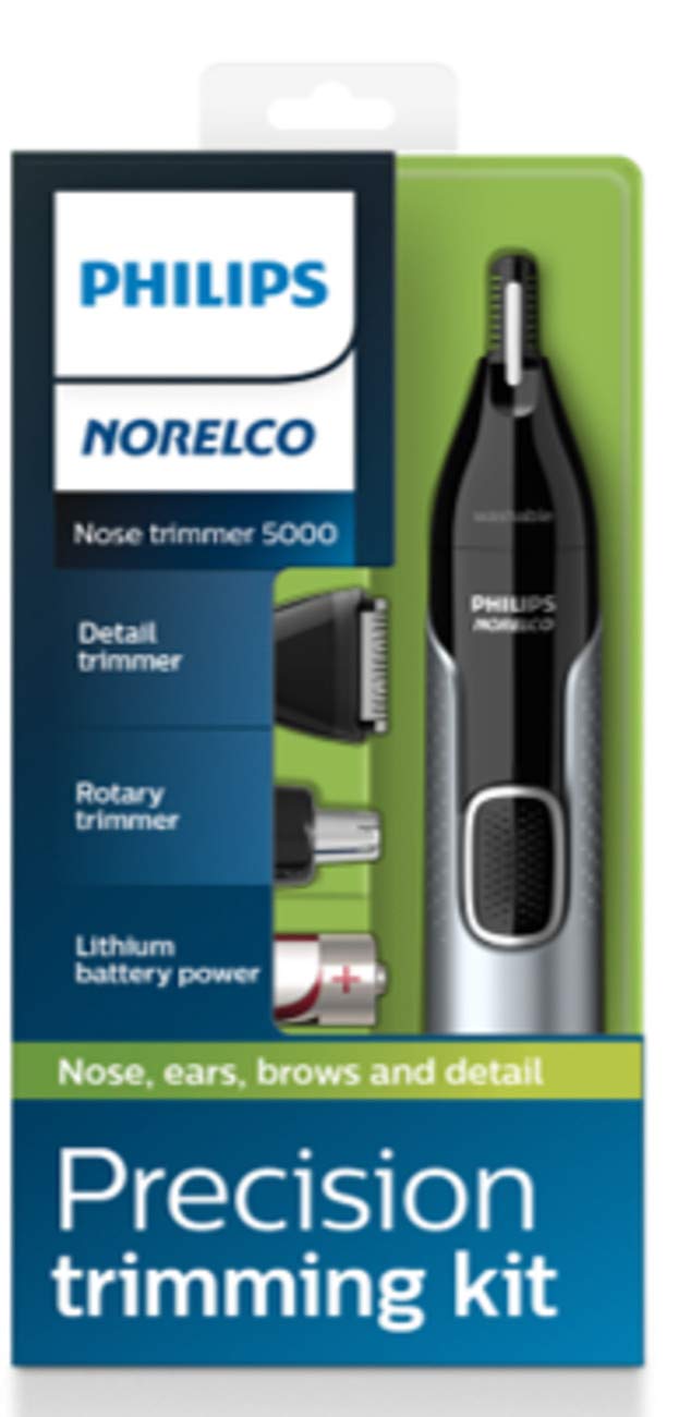 Philips Norelco Nose Trimmer 5000 for Nose, Ears, Eyebrows Trimming Kit, NT5600/62