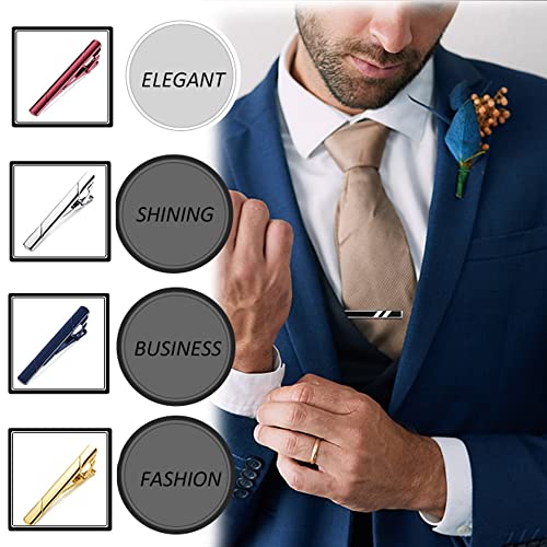 Jstyle 12 Pcs Tie Clips for Men Classic Tie Bar Clip Set for Regular Ties Necktie Tie Bar Pinch Clips Suitable for Wedding Anniversary Business Luxury Box Gift Ideas