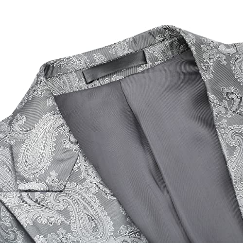 Cloudstyle Mens 2 Piece Paisley Dress Suit One Button Party Wedding Blazer Pants Sets