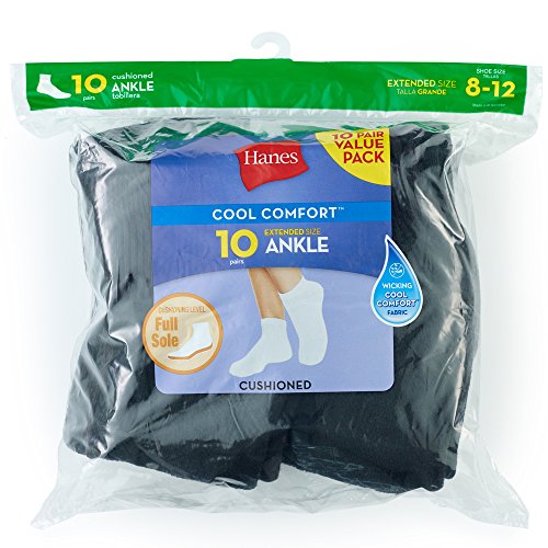 Hanes womens Value, Ankle Soft Moisture-wicking Socks, Available in 10 and 14-packs