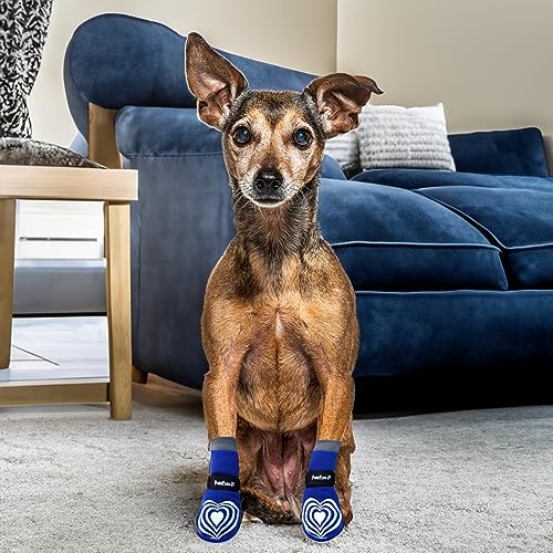 Medical First-Aid Double Sided Anti-Slip Cotton Dog Socks | PawFlex Comfy Pawz Silicone Nonslip at Inner Cuff for No Twisting or Sliding Off | Pet Paw Protection |Wound Care | Traction Control