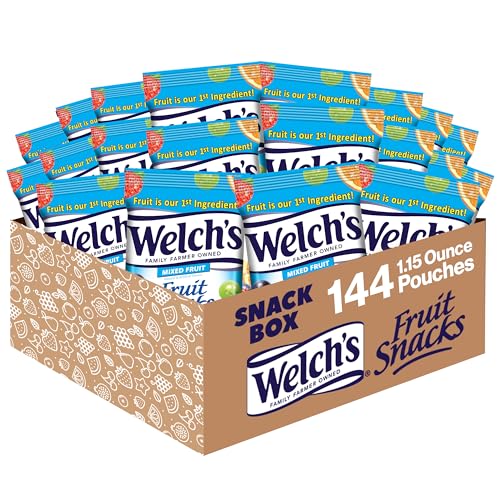 Welch's Fruit Snacks, Mixed Fruit, Perfect for School Lunches, Gluten Free, Bulk Pack, Individual Single Serve Bags, 0.8 oz (Pack of 40)