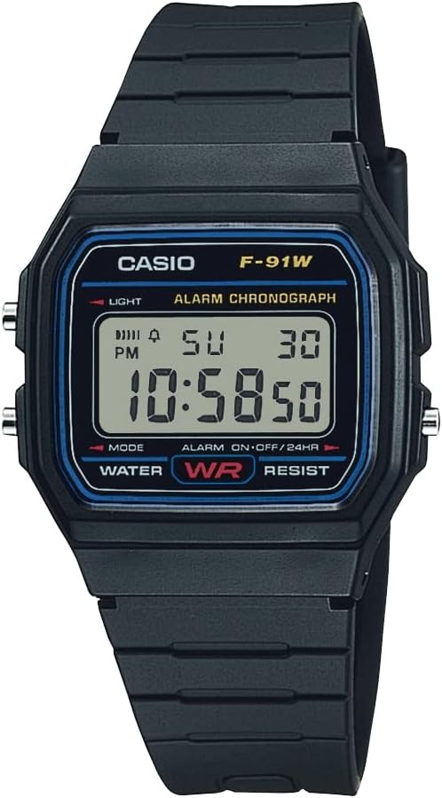 Casio Classic F91W Series Quartz Watch | Water Resistant |1/100 Second Stopwatch | Daily Alarm | Hourly Time Signal |Auto Calendar |SS Caseback |12/24-Hour Format