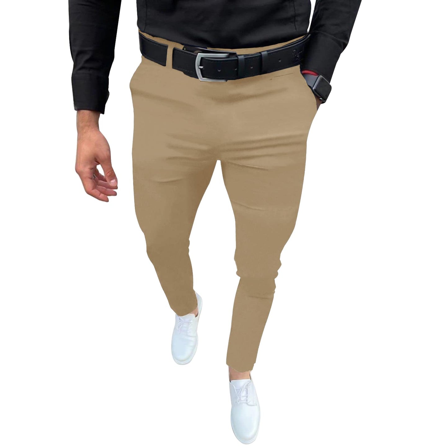 Mens Fashion Slim Fit Dress Pants Casual Business Skinny Stretch Pants Golf Pants