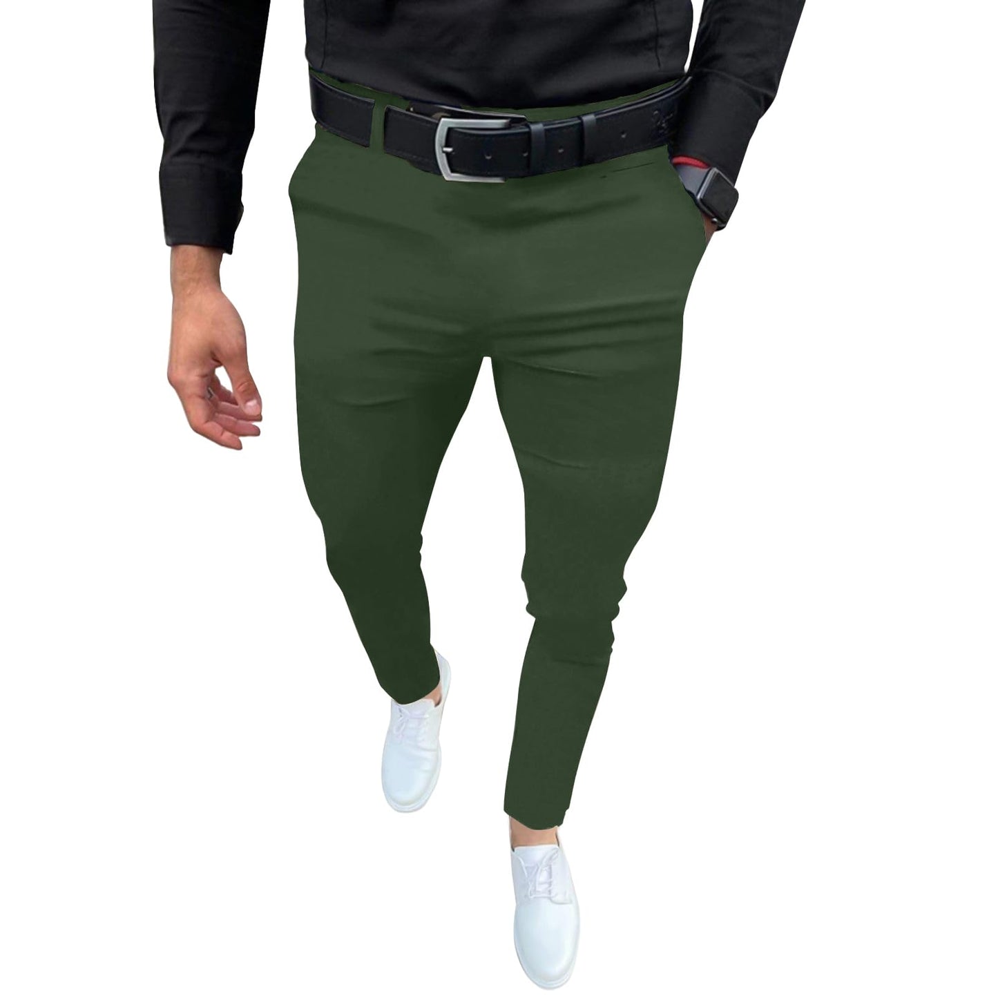 Mens Fashion Slim Fit Dress Pants Casual Business Skinny Stretch Pants Golf Pants