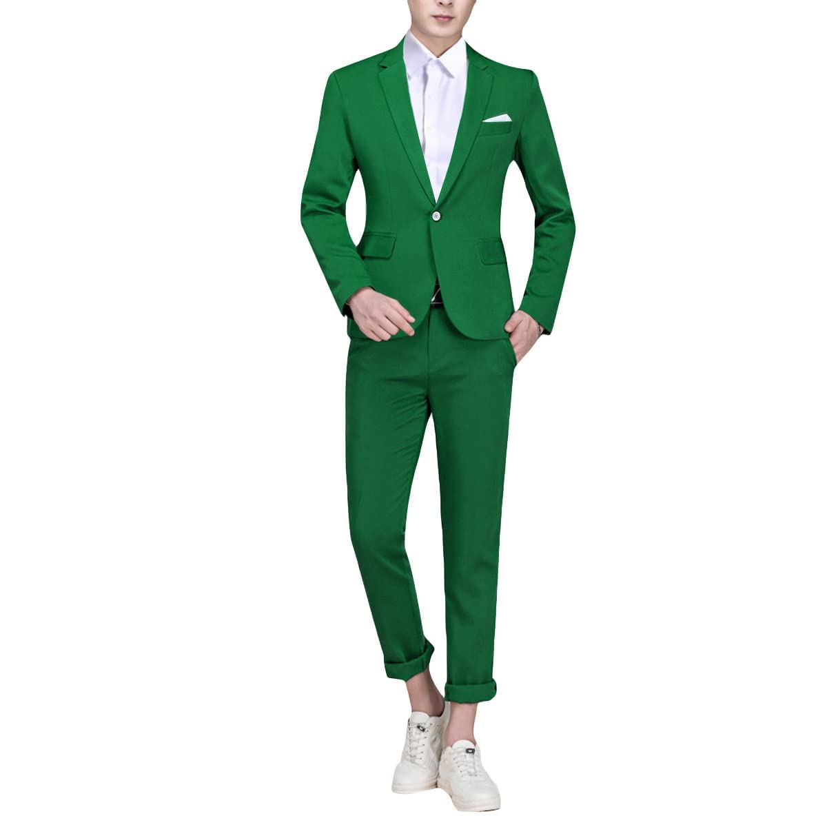 Cloudstyle Men's Suit Single-Breasted One Button Center Vent 2 Pieces Slim Fit Formal Suits