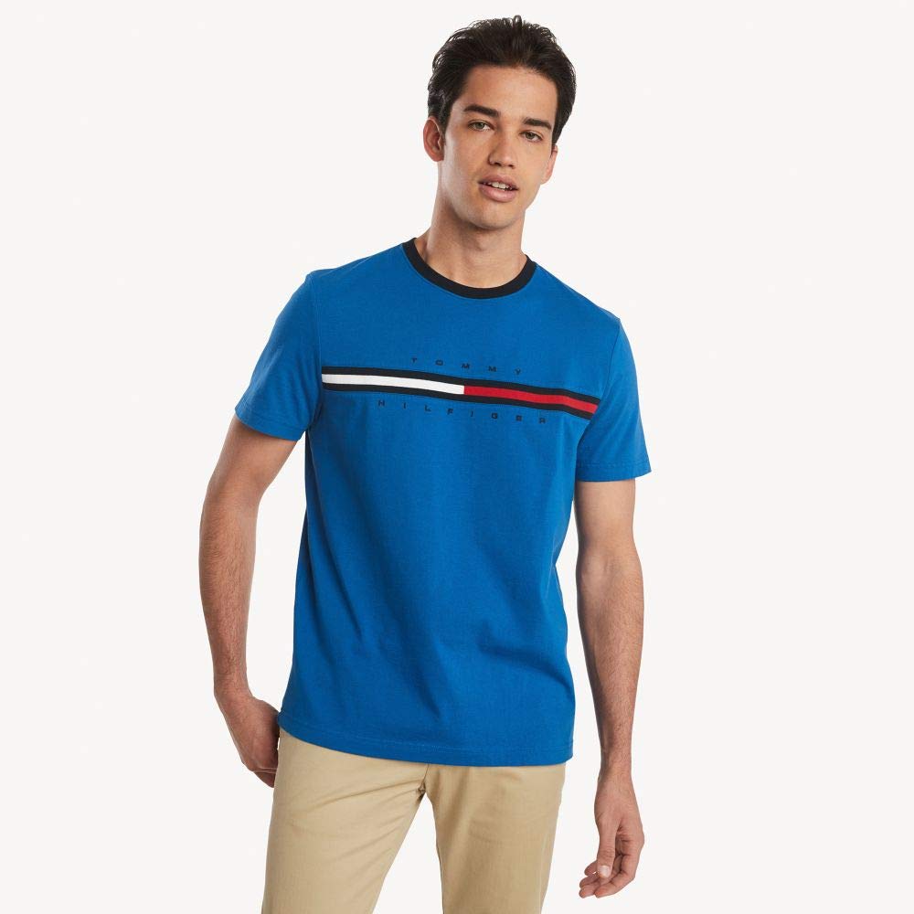 Tommy Hilfiger Men's Short Sleeve Signature Stripe Graphic T-Shirt