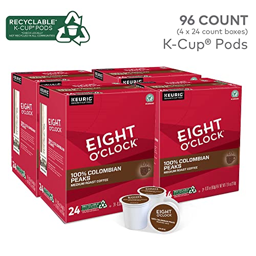 Eight O'Clock Coffee The Original Keurig Single-Serve K-Cup Pods, Medium Roast Coffee, 96 Count (4 Packs of 24)