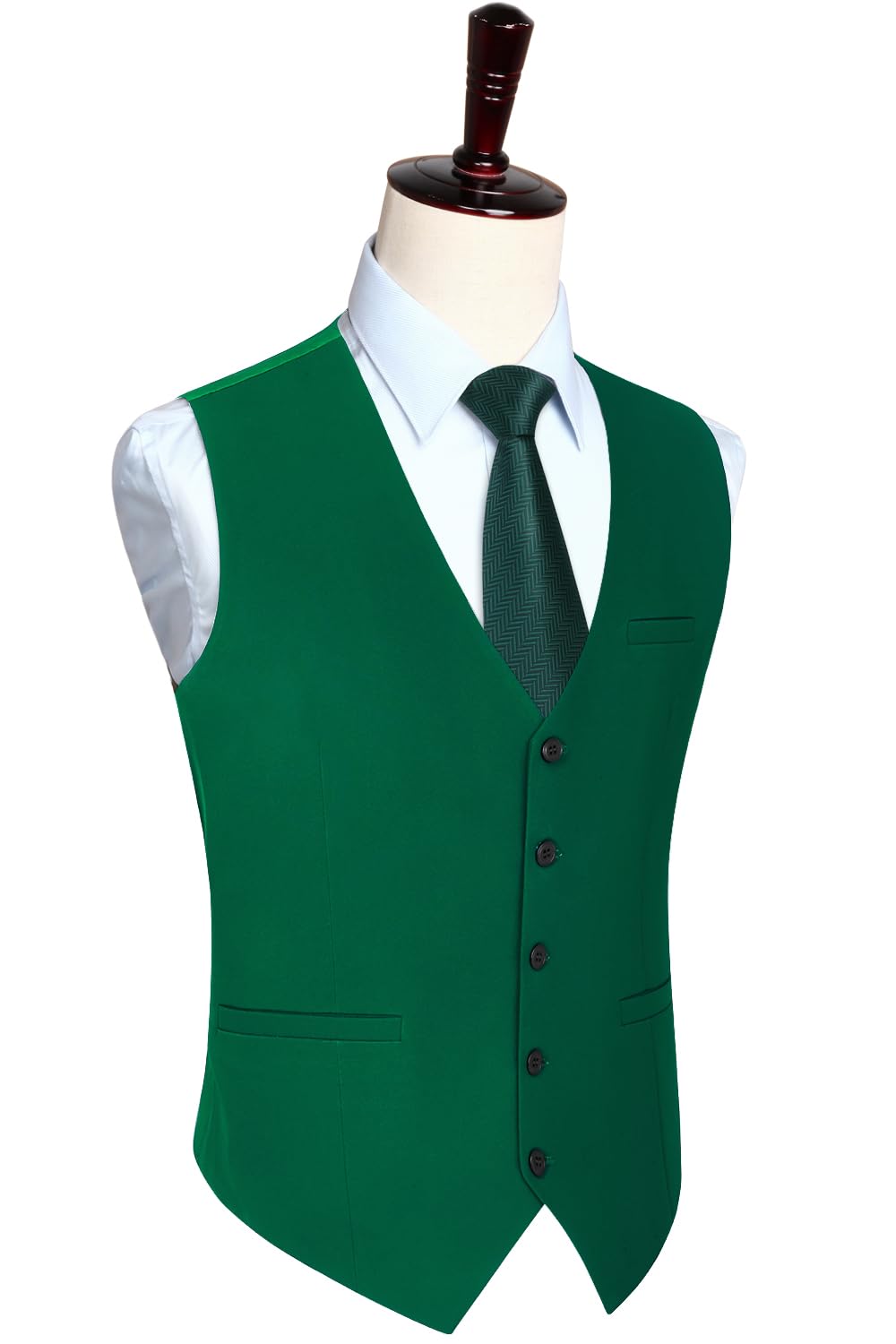 HISDERN Men's Suit Vest Business Formal Dress Waistcoat Vest with 3 Pockets for Suit or Tuxedo