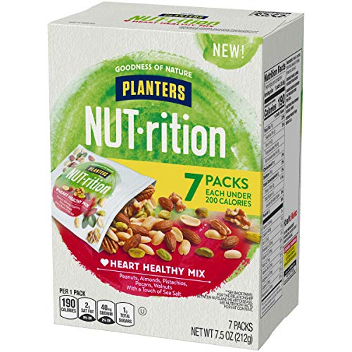 Planters NUT-RITION MEN'S HEALTH Recommended Nut Mix with Peanuts, Almonds, Pistachios Sea Salt, 7 ct of 1.25 oz Packs