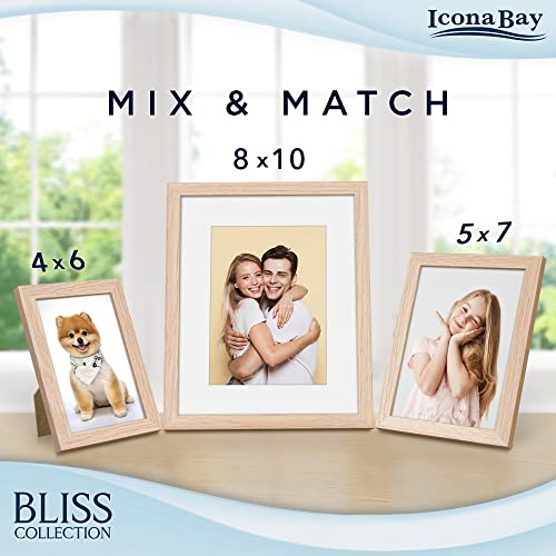 Icona Bay 5x7 Black Picture Frame, Modern Style Wood Composite Frame, Table Top or Wall Mount, Bliss Collection