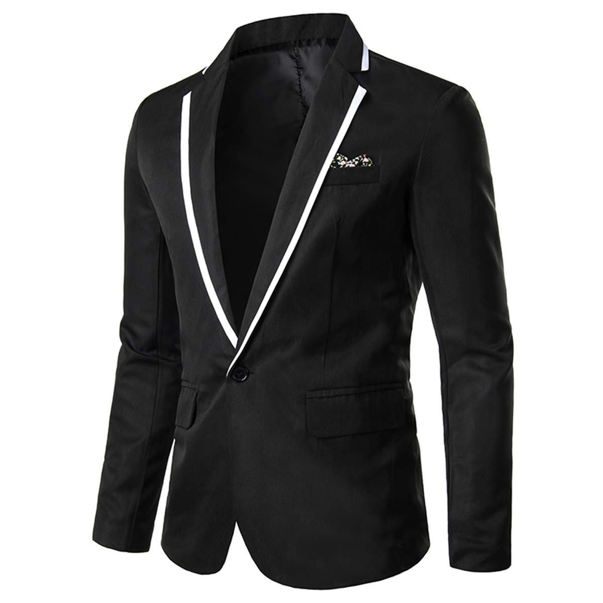 Cloudstyle Mens Casual Slim Fit Suit Jacket 1 Button Daily Blazer Business Sport Coat Tops