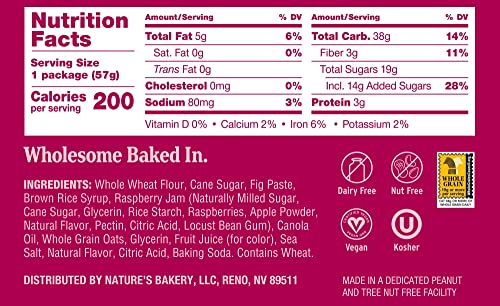 Natureâ€™s Bakery Whole Wheat Fig Bars, Blueberry, Real Fruit, Vegan, Non-GMO, Snack bar, Twin packs- 12 count