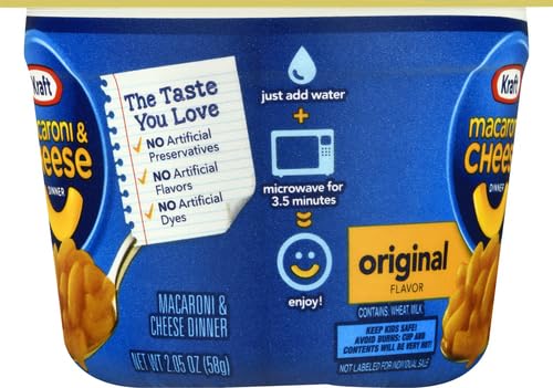 Kraft Original Easy Microwavable Macaroni and Cheese Cups (8 ct Box, 2.05 oz Cups)