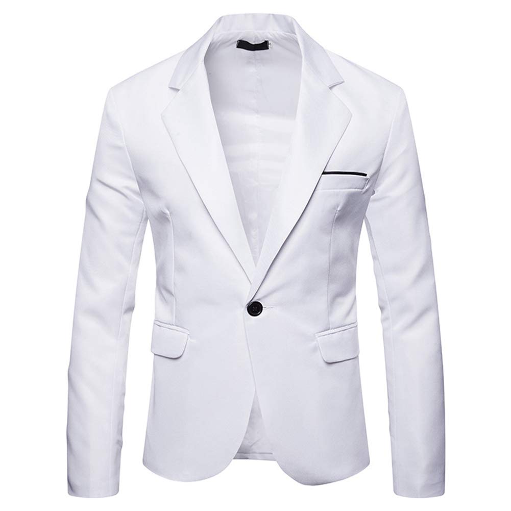 Cloudstyle Mens Casual Slim Fit Suit Jacket 1 Button Daily Blazer Business Sport Coat Tops