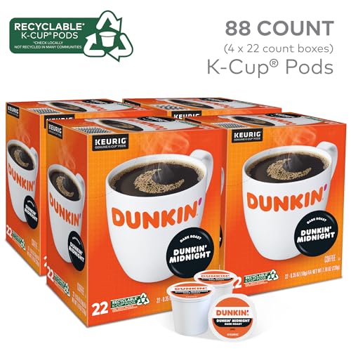 Dunkin' Original Blend Single Serve Keurig K-Cup Pods, Medium Roast Coffee, 60 Pods total (6 Boxes of 10)