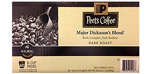 Peet's Coffee, Dark Roast K-Cup Pods for Keurig Brewers - Major Dickason's Blend 75 Count (1 Box of 75 K-Cup Pods)