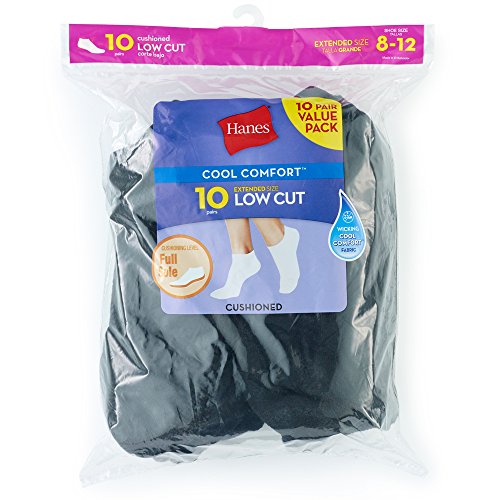 Hanes Women's Value, Low Cut Soft Moisture-Wicking Socks, 10-Packs