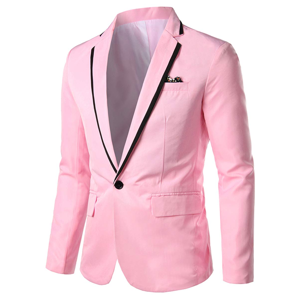 Cloudstyle Mens Casual Slim Fit Suit Jacket 1 Button Daily Blazer Business Sport Coat Tops