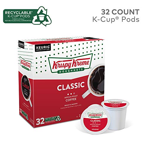 Krispy Kreme Classic, Single-Serve Keurig K-Cup Pods, Medium Roast Coffee Pods, 32 Count