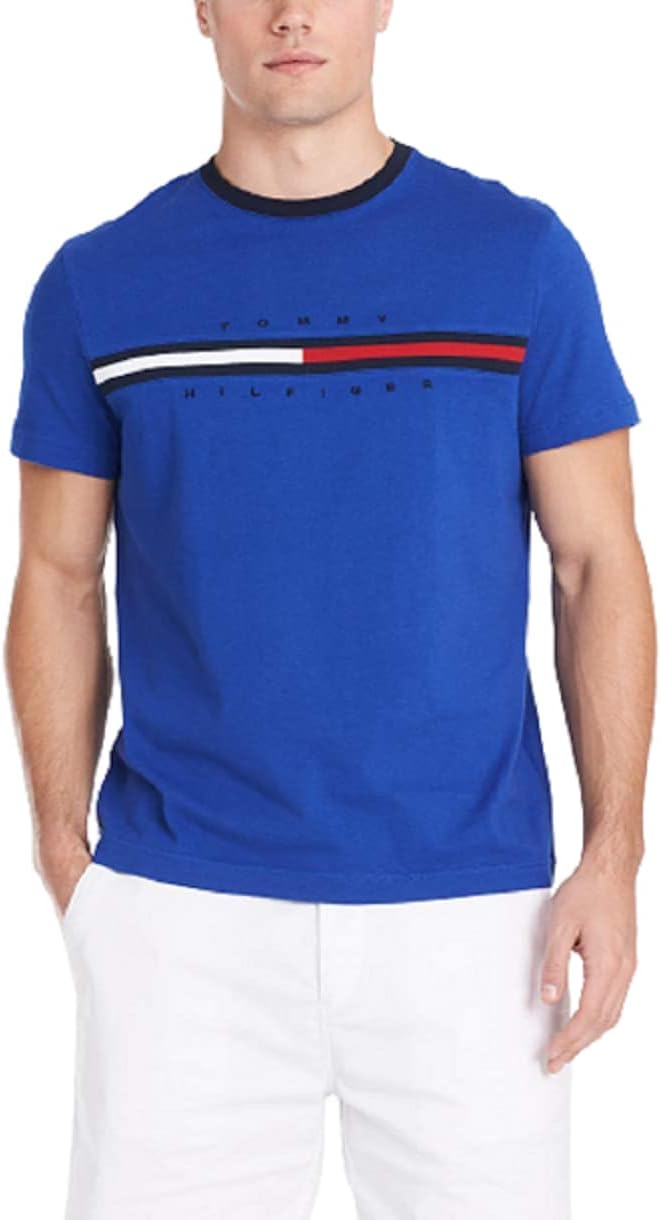 Tommy Hilfiger Men's Short Sleeve Signature Stripe Graphic T-Shirt