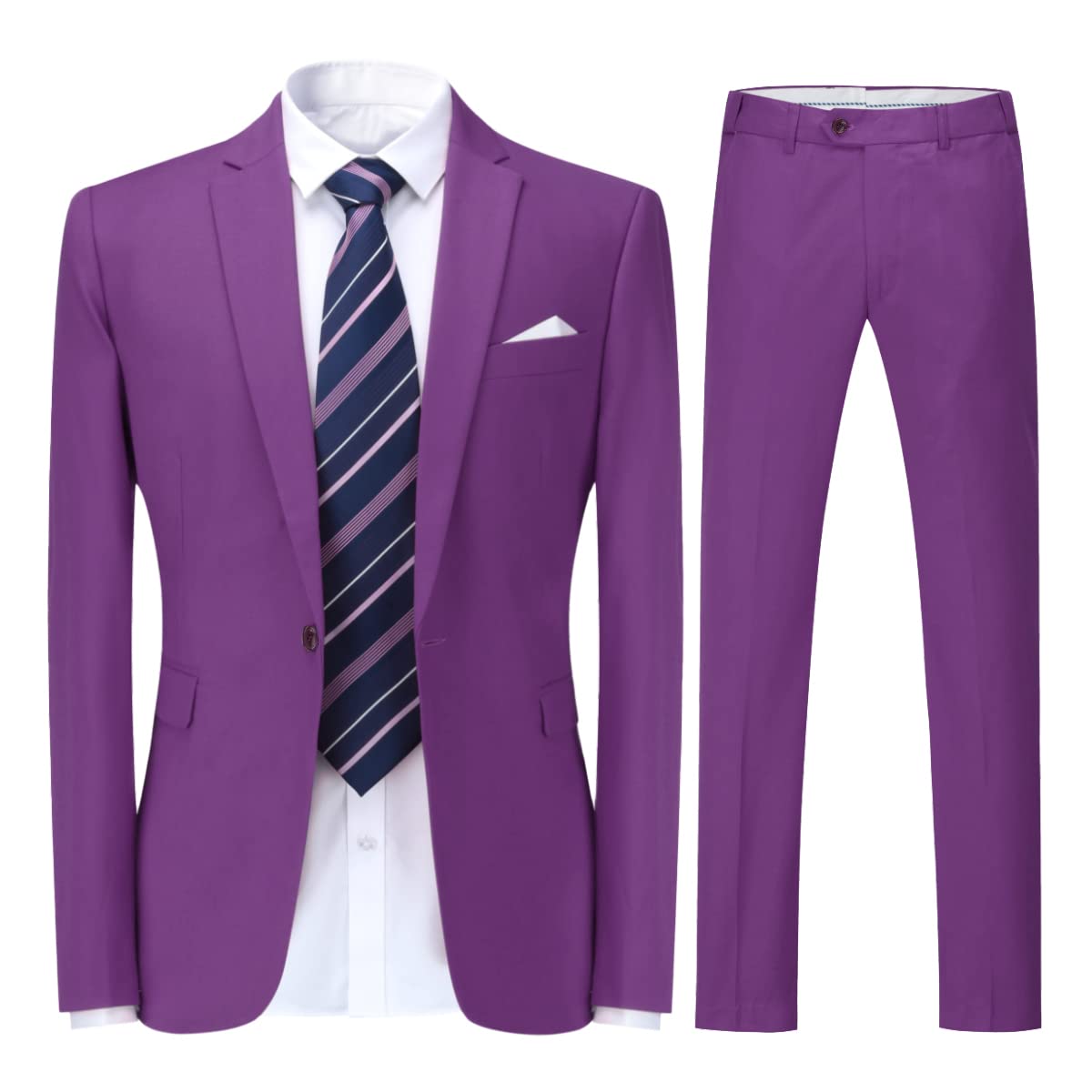 Cloudstyle Men's Suit Single-Breasted One Button Center Vent 2 Pieces Slim Fit Formal Suits