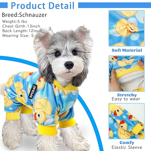 XPUDAC 4 Piece Dog Pajamas for Small Dogs Pjs Clothes Puppy Onesies Outfits for Doggie Christmas Shirts Sleeper for Pet