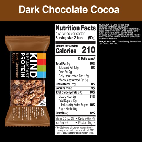 KIND Breakfast, Healthy Snack Bar, Almond Butter, Gluten Free Breakfast Bars, 8g Protein, 1.76 OZ Packs (6 Count)