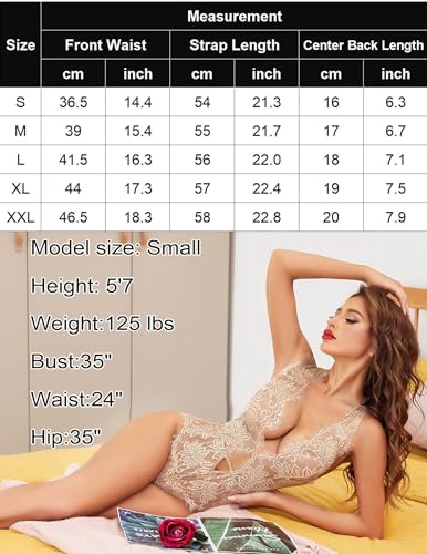 Avidlove Women One Piece Lingerie Lace Bodysuit Deep V Teddy Mini Babydoll