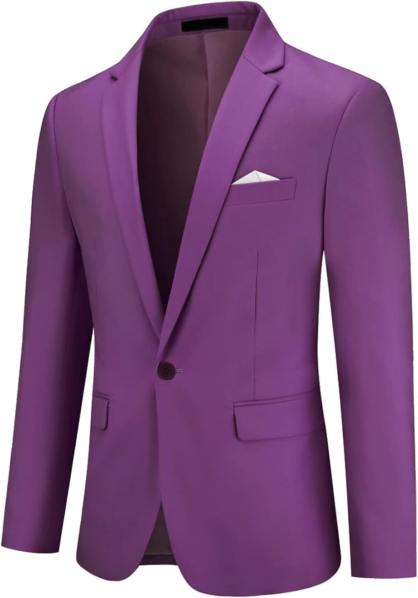 Cloudstyle Men's Suit Single-Breasted One Button Center Vent 2 Pieces Slim Fit Formal Suits