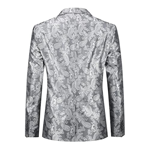 Cloudstyle Mens 2 Piece Paisley Dress Suit One Button Party Wedding Blazer Pants Sets