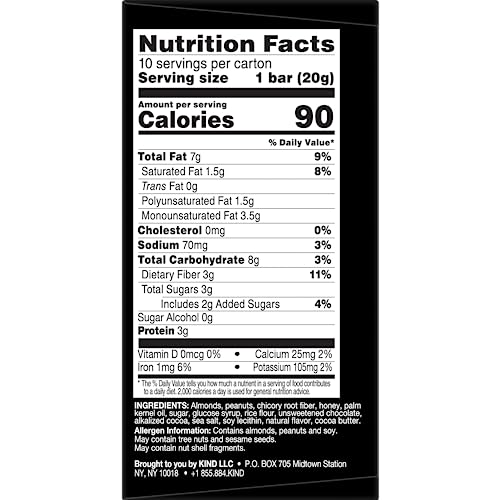 KIND Minis, Dark Chocolate Nuts & Sea Salt, Healthy Snacks, Gluten Free, Low Calorie Snacks, Low Sugar, 10 Count