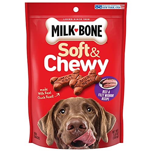 Milk-Bone Soft & Chewy Dog Treats, Beef & Filet Mignon Recipe, 25 Ounce