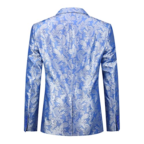 Cloudstyle Mens 2 Piece Paisley Dress Suit One Button Party Wedding Blazer Pants Sets